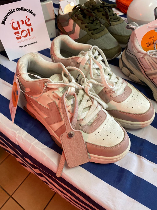 Off - White Baskets Out Of Office rose et blanc femme 38 - Trésor