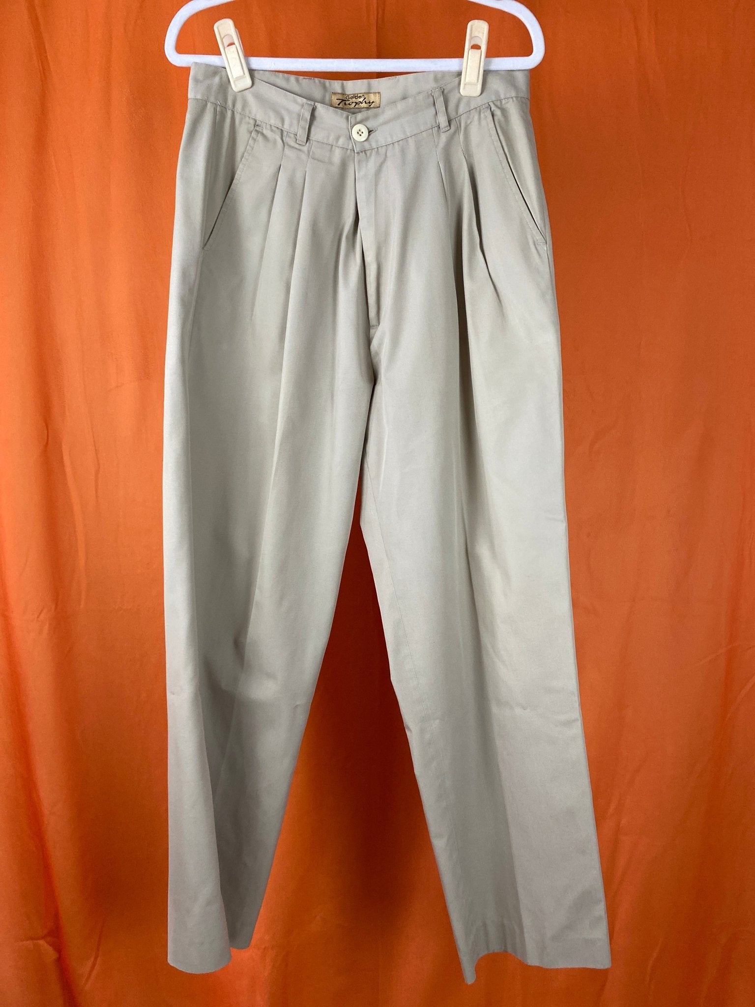 Pantalon à pinces Golden Trophy vintage beige M mixte - Trésor