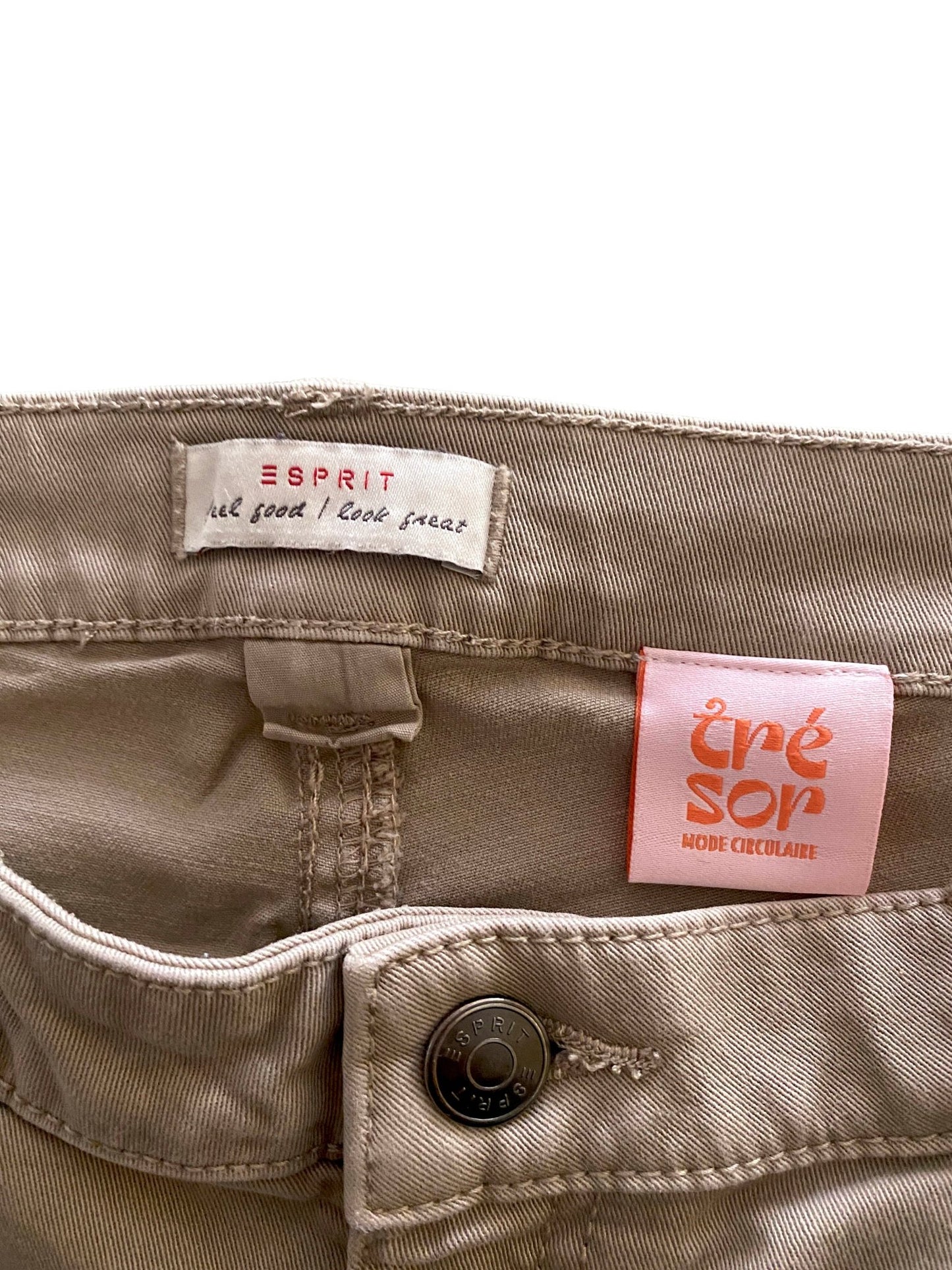 Pantalon flare upcyclé Esprit Beige/brun Femme UPCYCLING - Trésor - mode circulaire