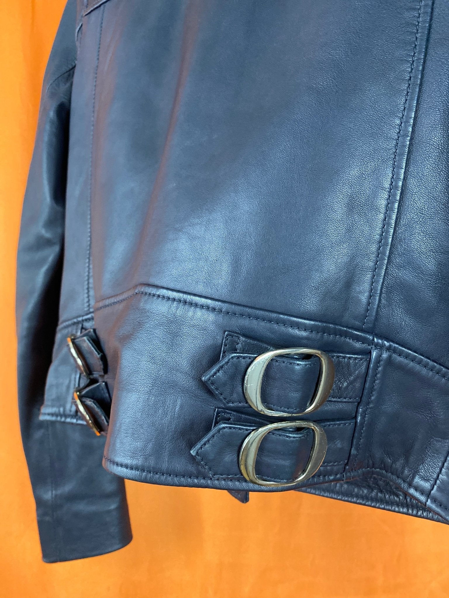 Perfecto/blouson en cuir IKKS bleu et argent femme S - Trésor