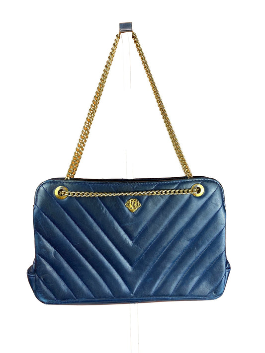 Petit Sac à main Vintage cuir bleu Femme - Trésor