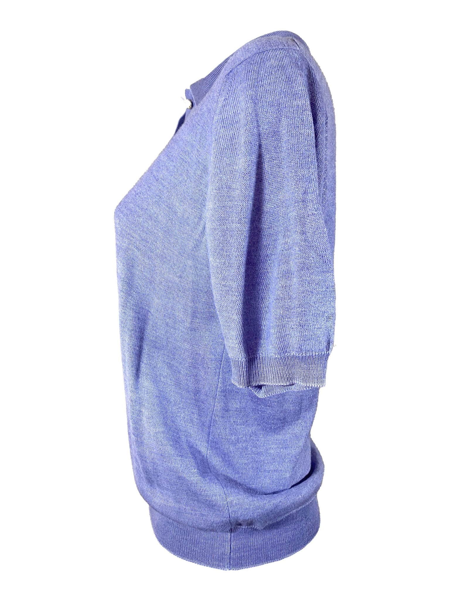 Polo vintage teint en bleu/violet Femme L - Trésor - mode circulaire