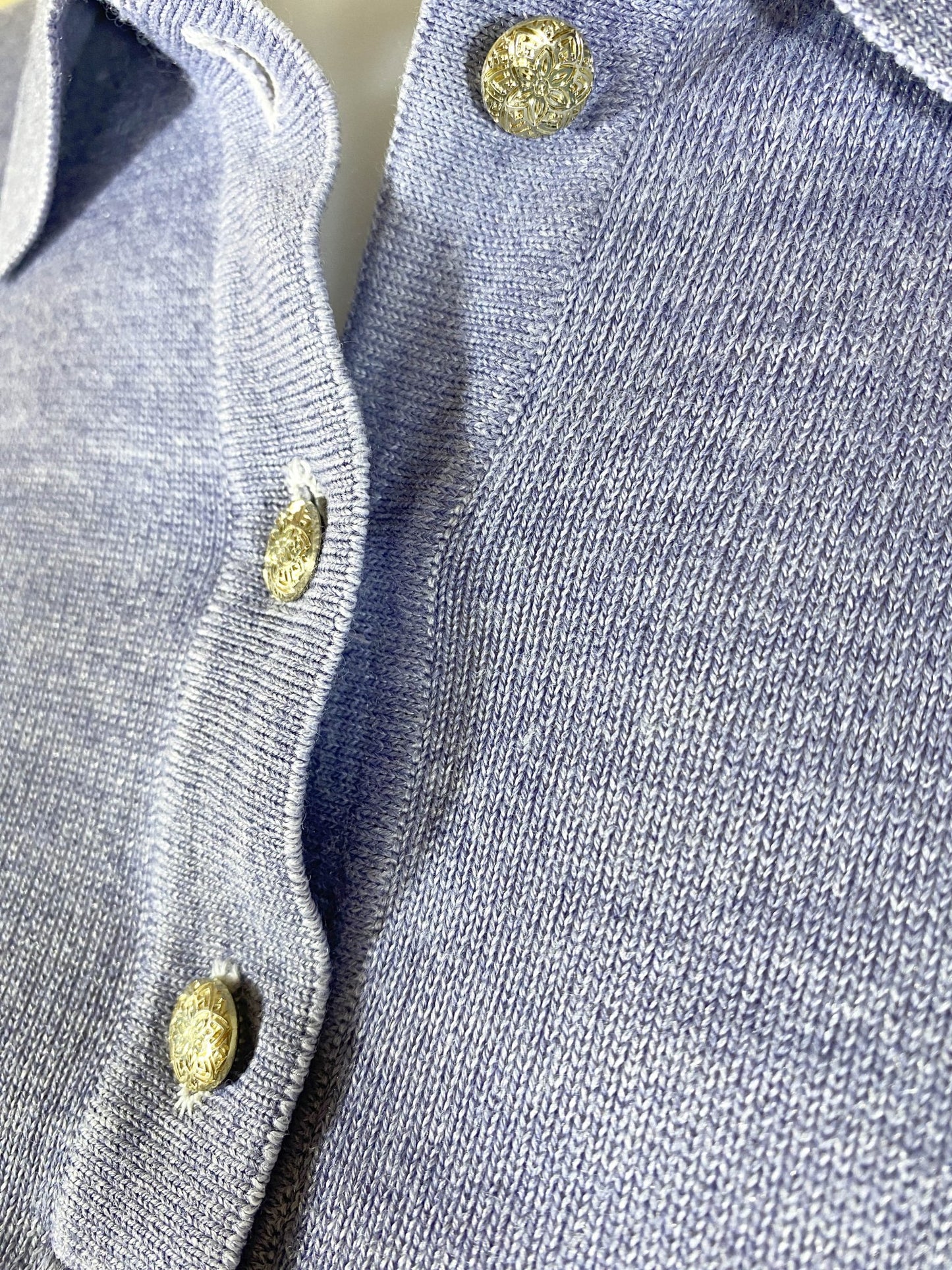 Polo vintage teint en bleu/violet Femme L - Trésor - mode circulaire