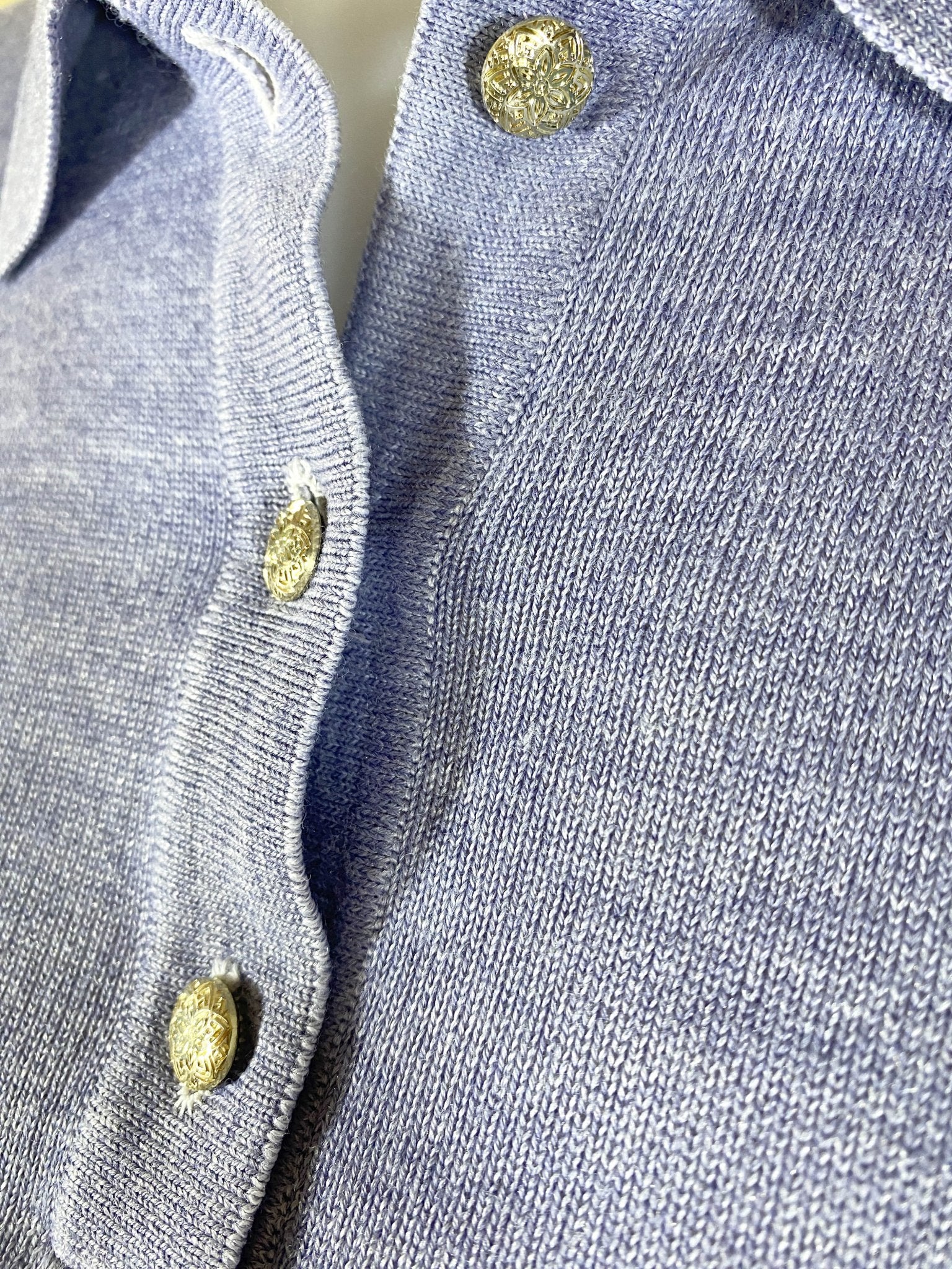 Polo vintage teint en bleu/violet Femme L - Trésor - mode circulaire