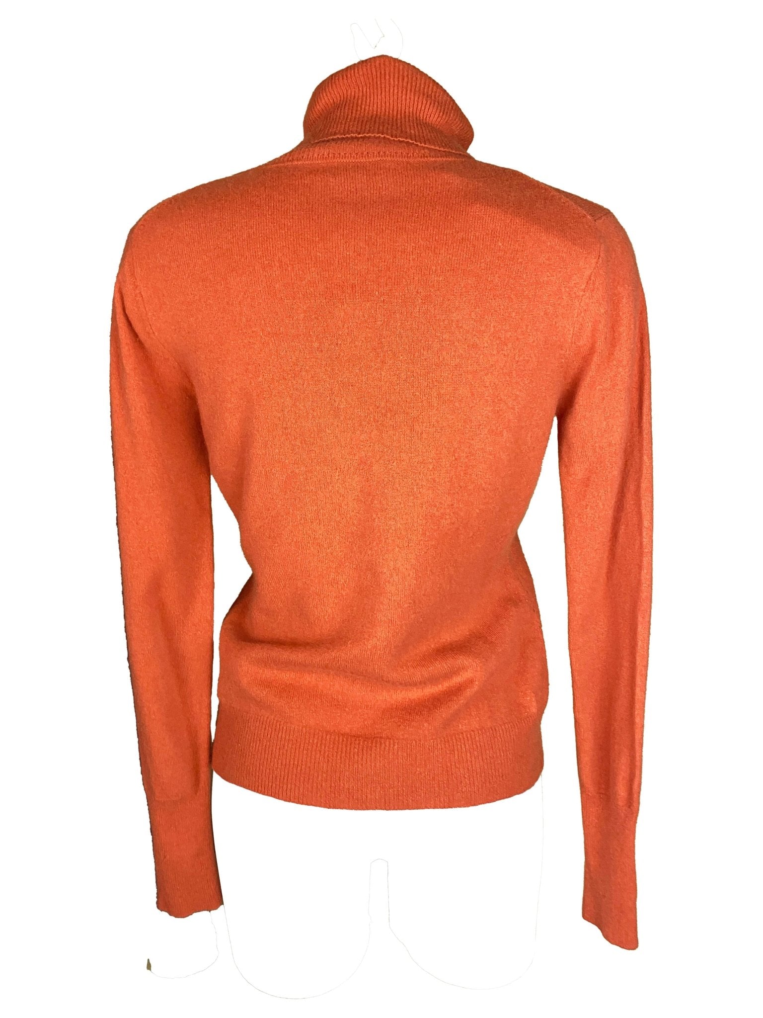 Pull col roulé orange - rouge cachemire Esthème M - Trésor