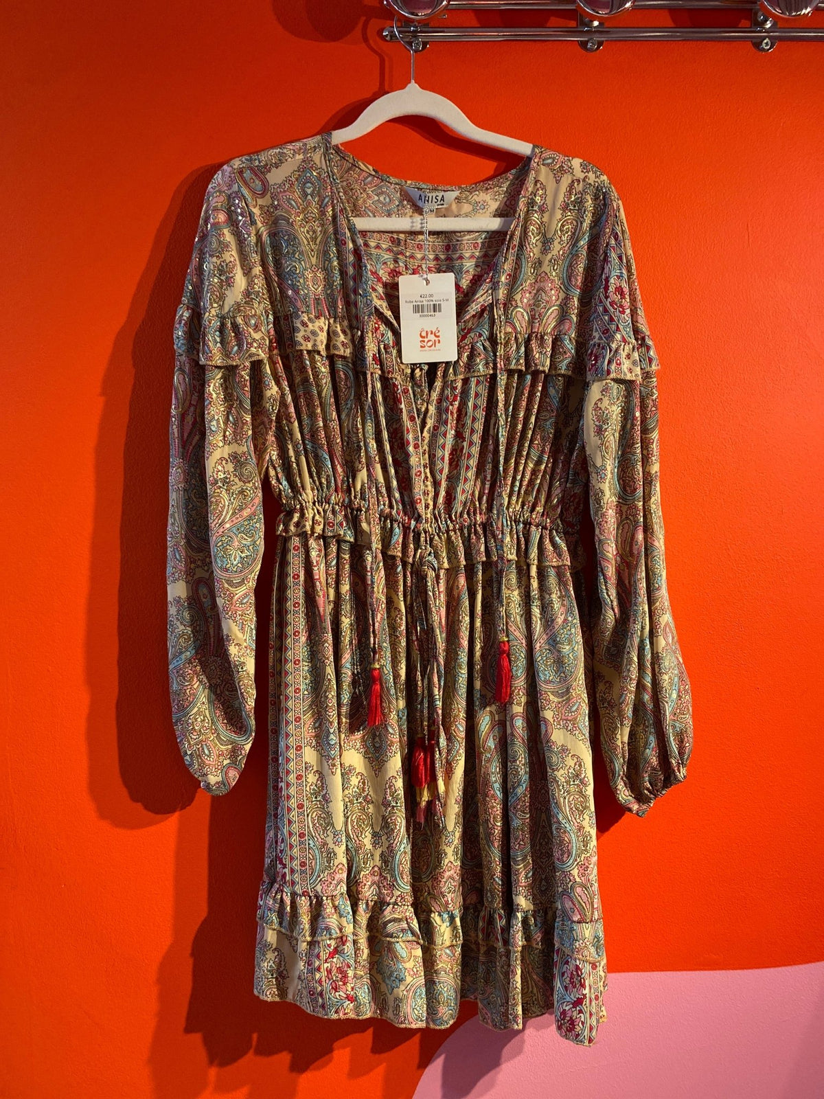 Robe Anisa 100% soie femme S-M - Trésor