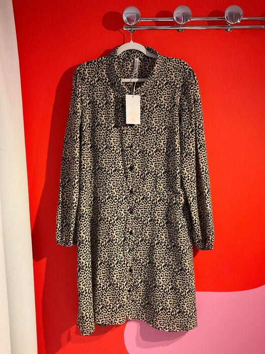 Robe chemise mi - longue léopard Chiara Forthi femme L - Trésor