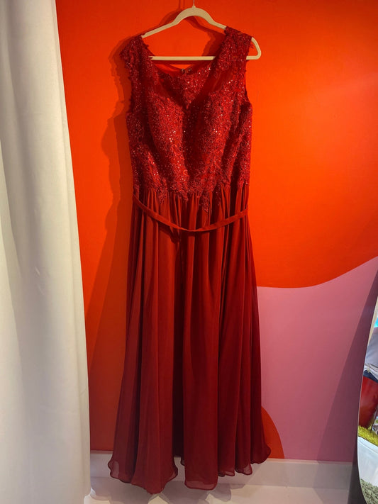 Robe de cérémonie rouge "Alice Désir" XXL - 3XL - Trésor