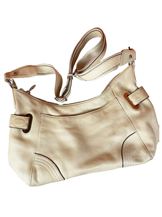 Sac à bandoulière Pourchet beige cuir - Trésor