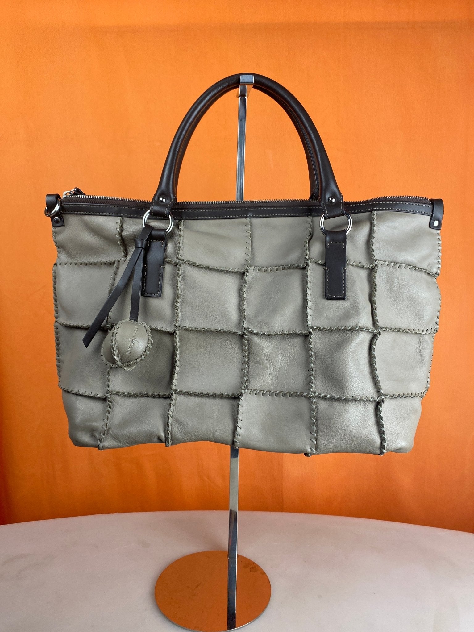 Sac cabas Gianni Conti beige/marron cuir femme - Trésor