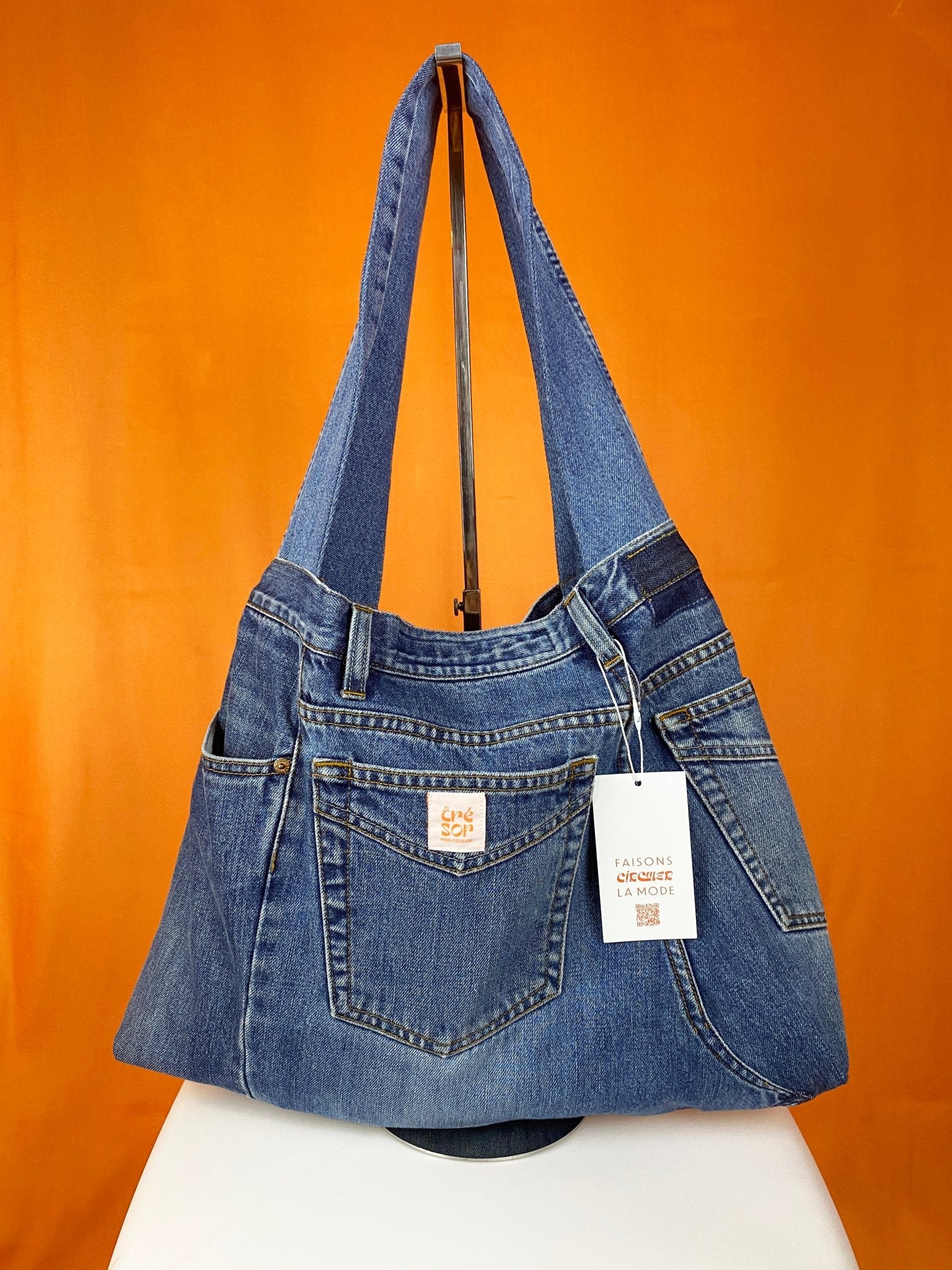Sac "Samossa" - Volcom - jean bleu - upcycling - Trésor