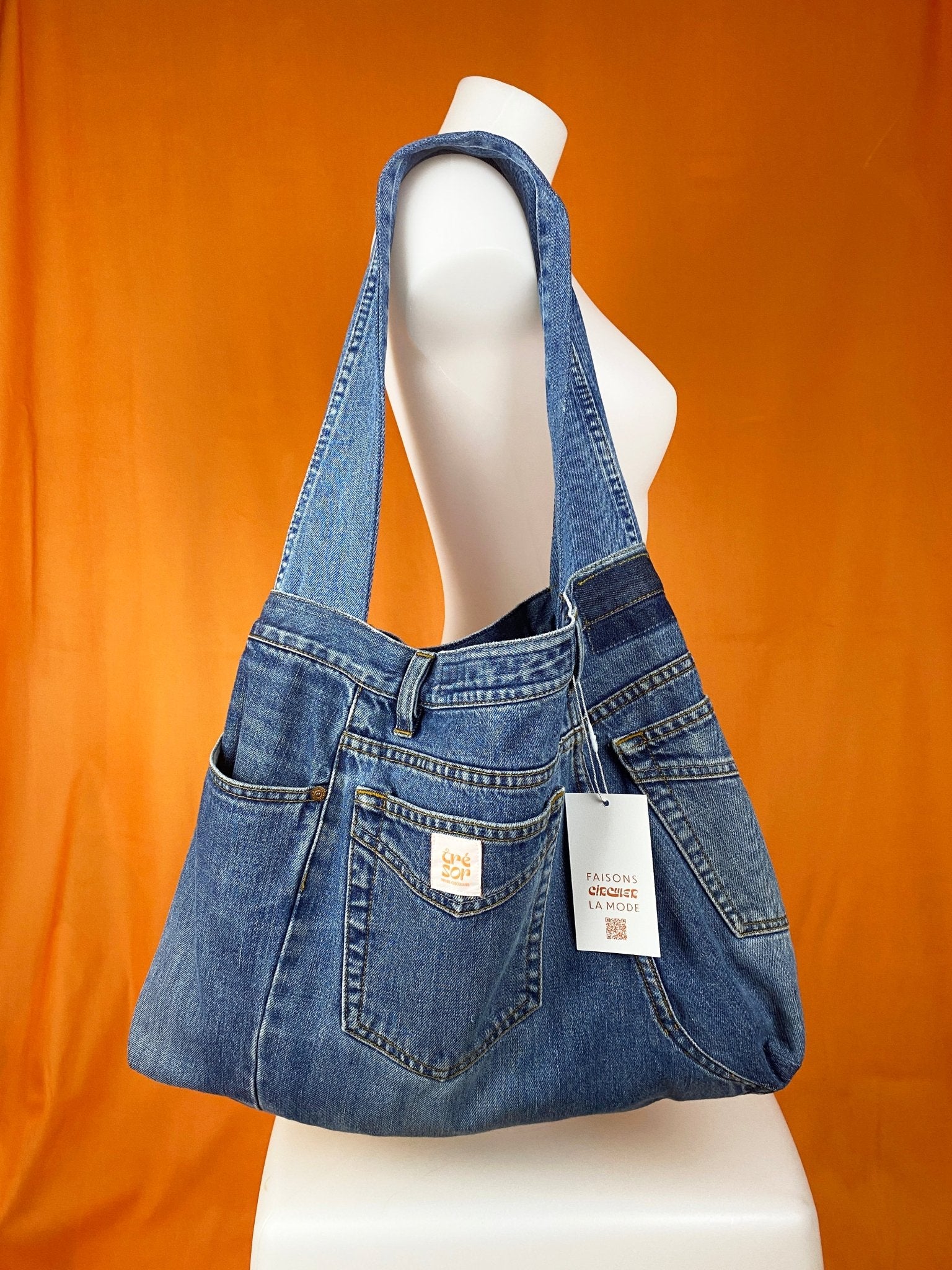 Sac "Samossa" - Volcom - jean bleu - upcycling - Trésor