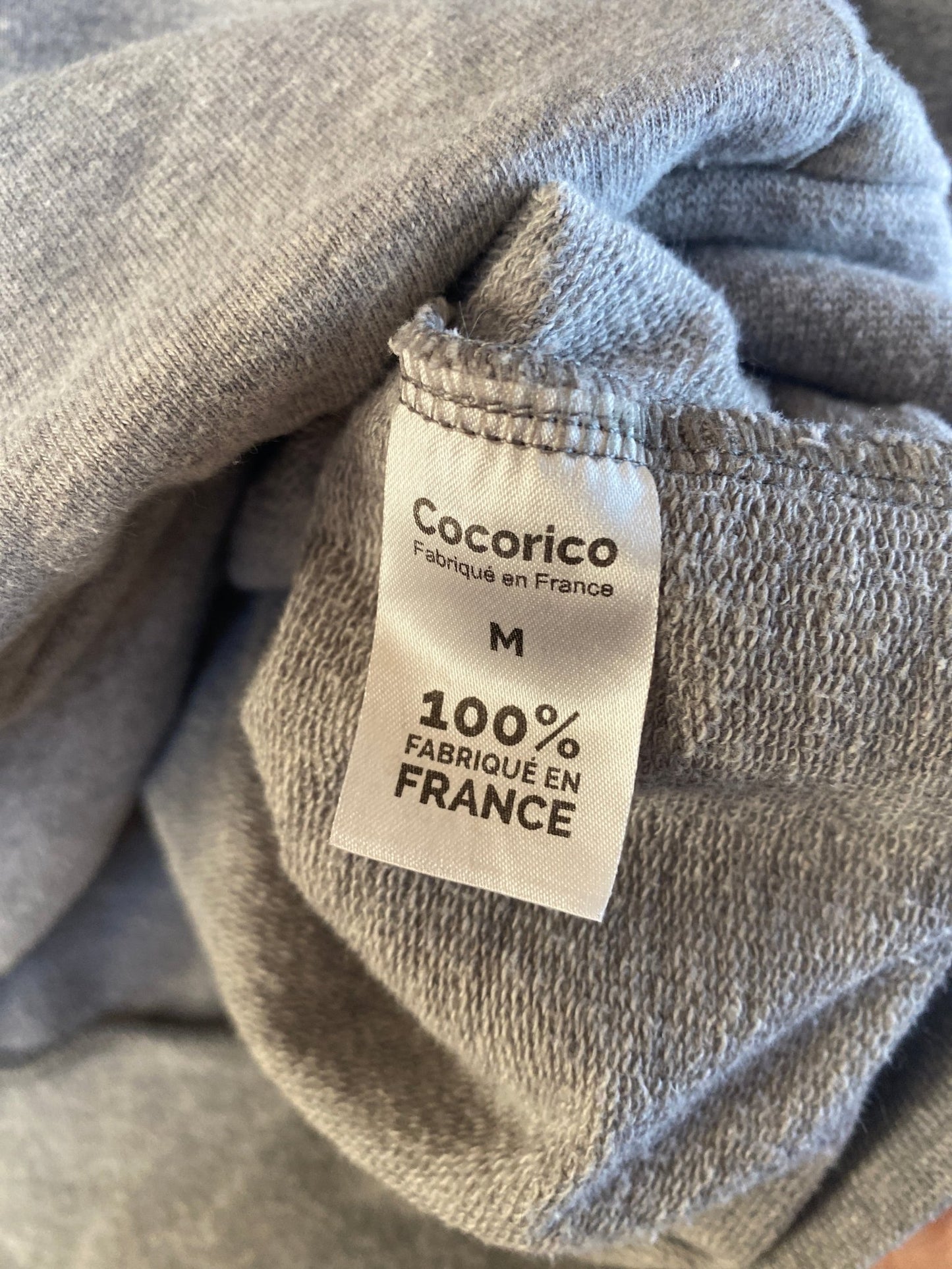 Sweat à capuche Cocorico mixte gris M - Trésor