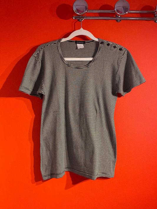 T-shirt Claudie Pierlot bleu et blanc femme - Trésor