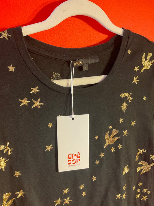 T-shirt Maje brodé femme - Trésor