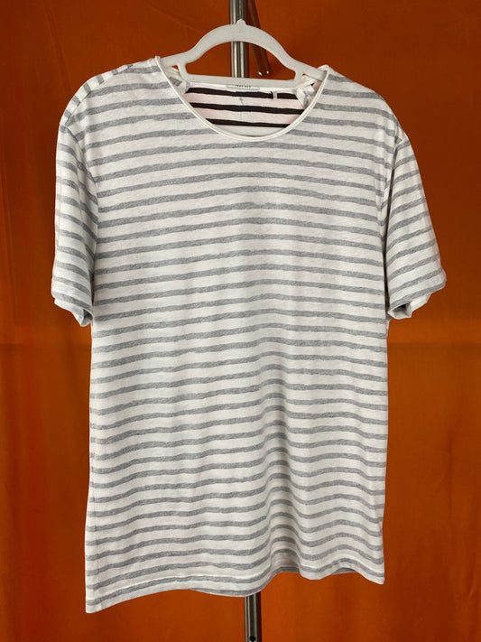 T-shirt marinière « IKKS men » gris et blanc homme L - Trésor