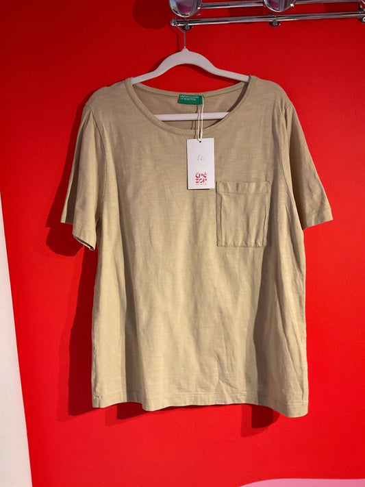 T-shirt United Colors of Benetton Beige/brun homme S - Trésor