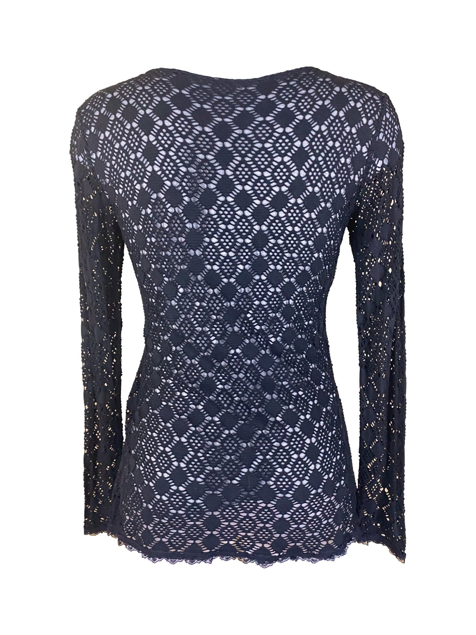 Top à manches longues dentelle Le phare de la baleine Noir Femme S - Trésor