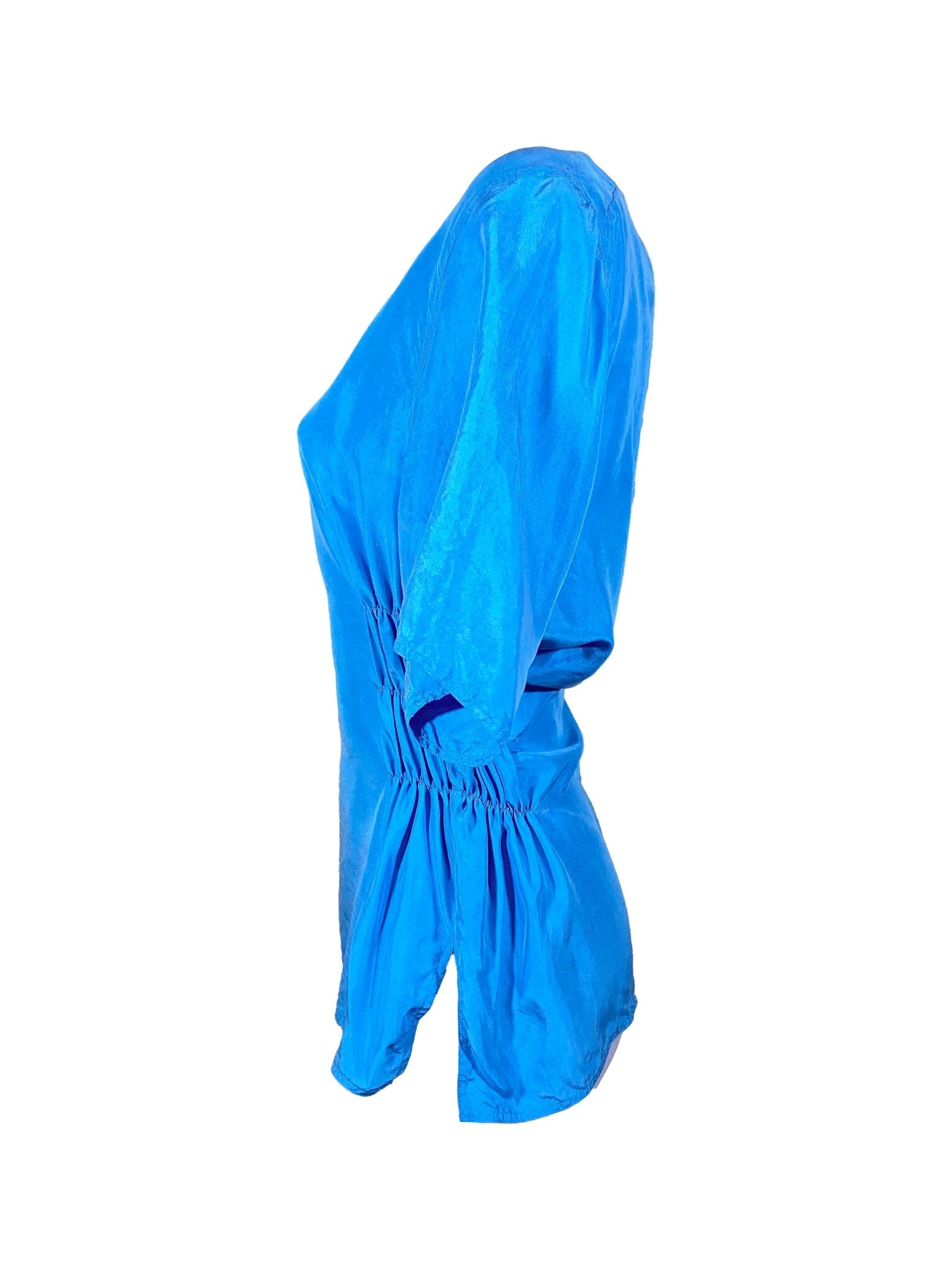 Top à smocks upcyclé Rodier Bleu Femme M - Trésor