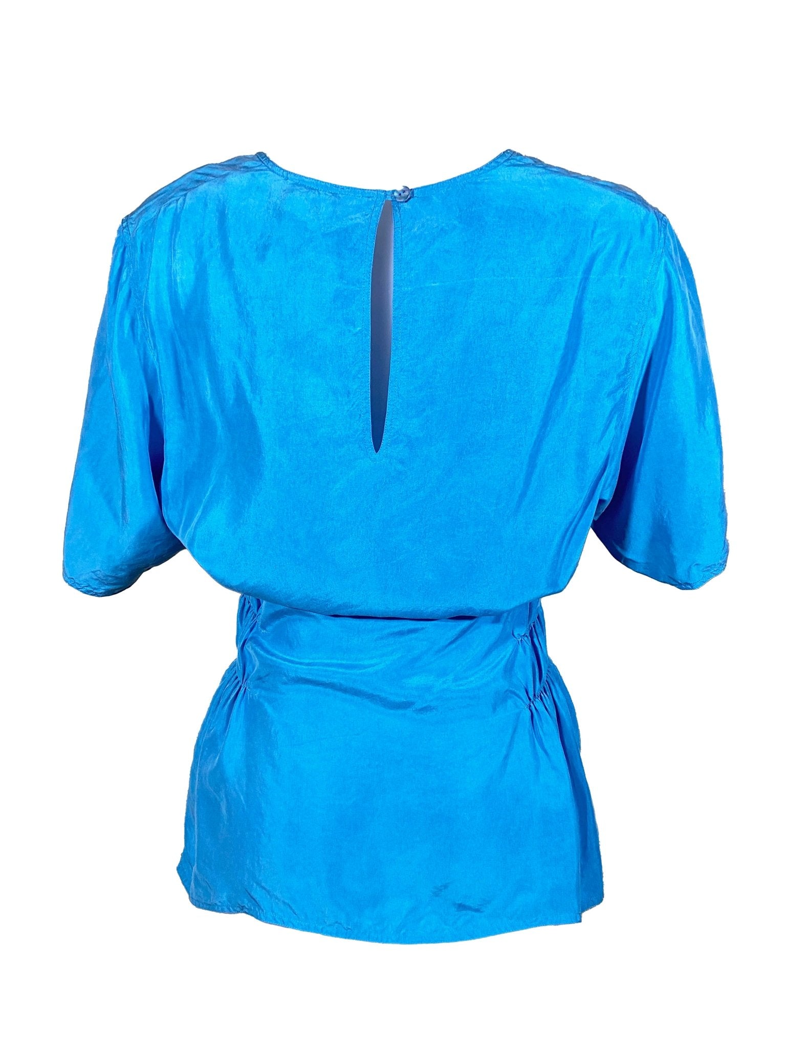 Top à smocks upcyclé Rodier Bleu Femme M - Trésor