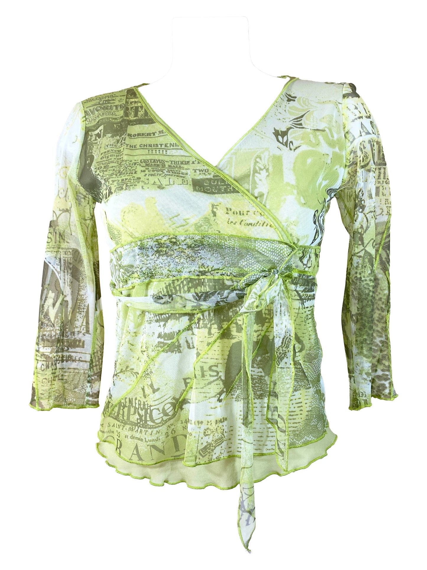 Top cache - coeur Sans marque vintage Vert Femme M - Trésor - mode circulaire