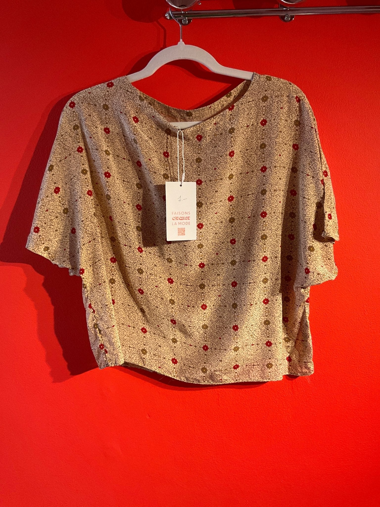 Top fleuri Vintage Beige Femme M - L - Trésor