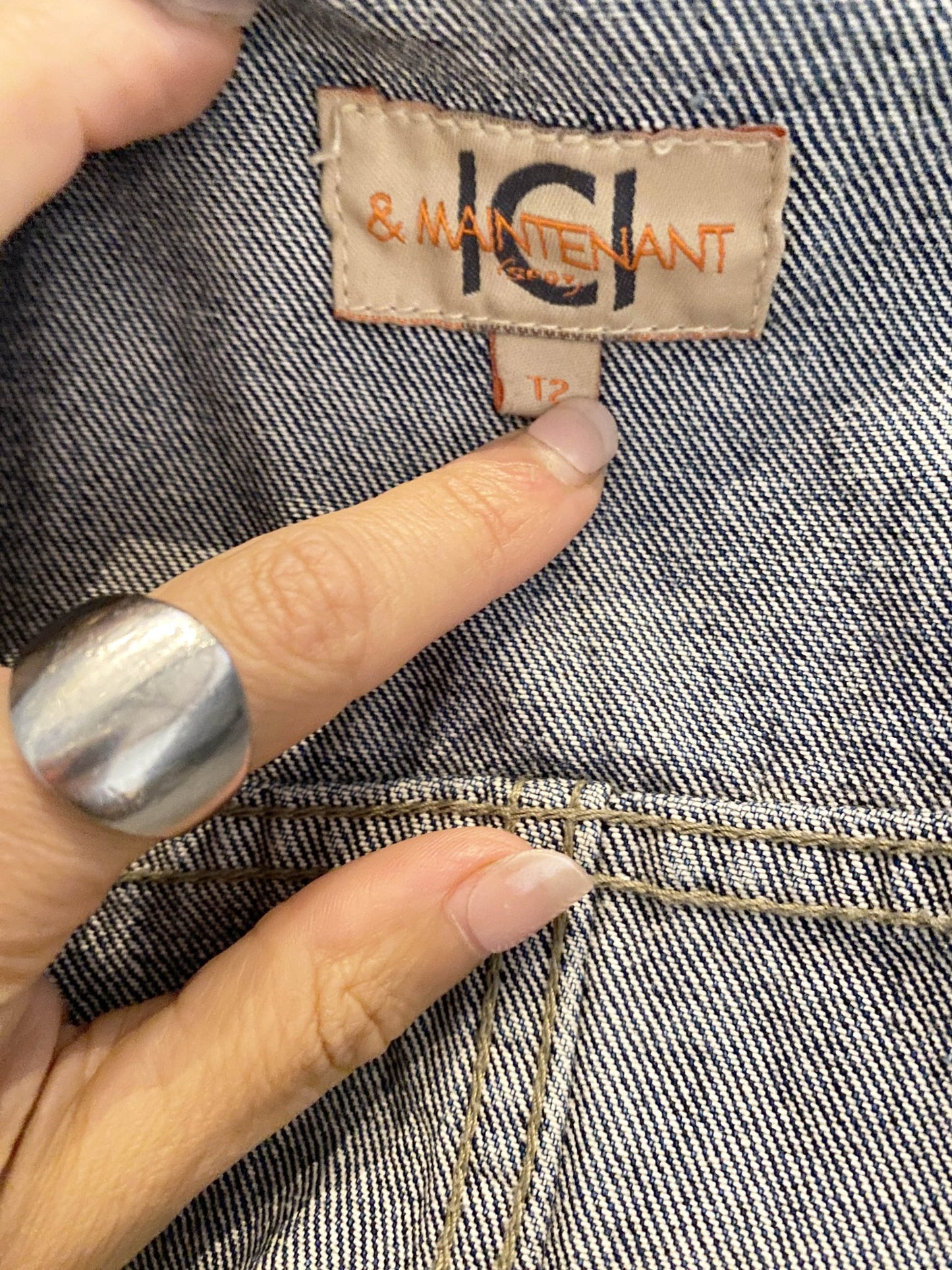 Veste en jean cintrée Ici et maintenant Bleu Femme L - Trésor