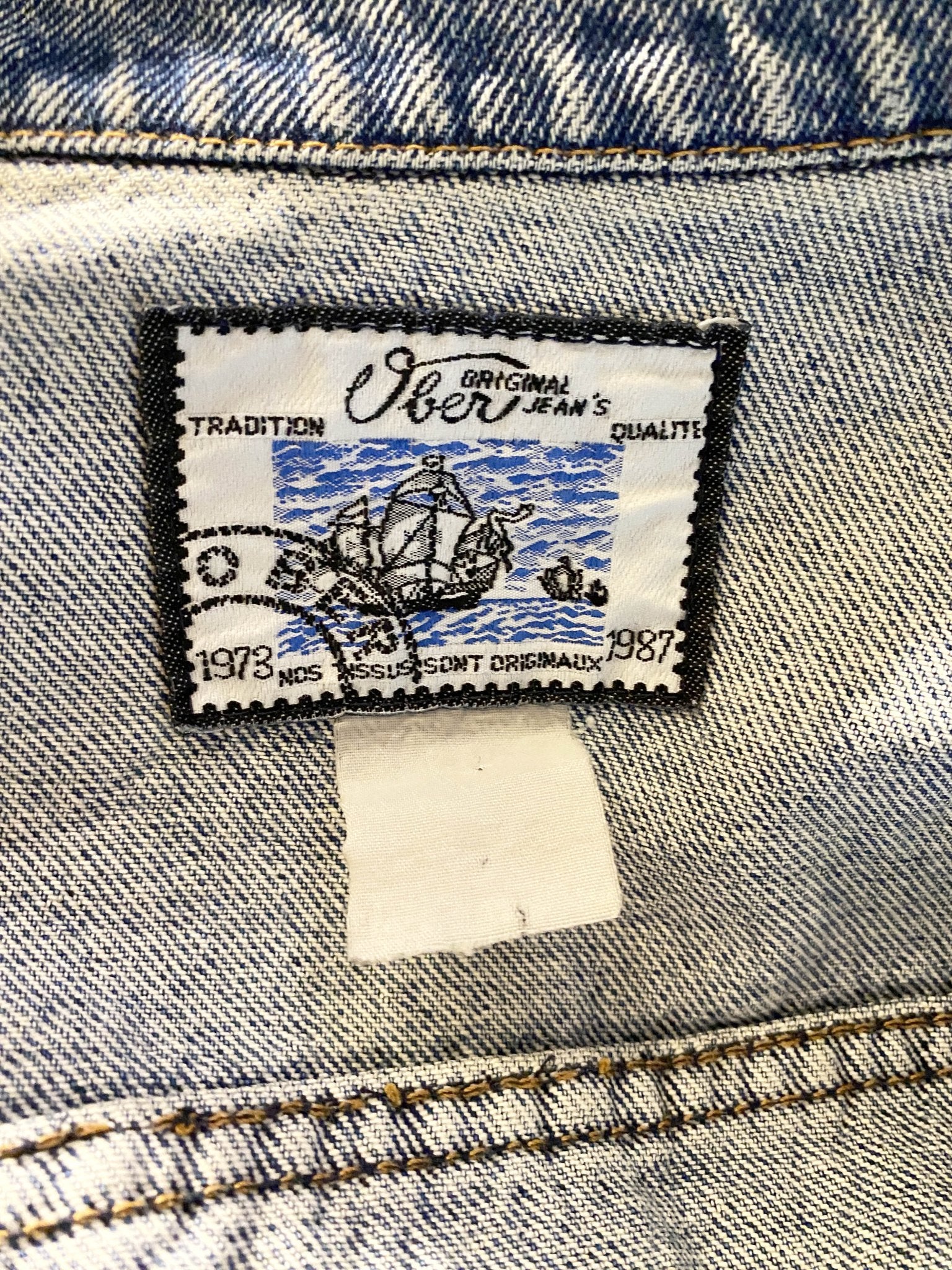 Veste en jean vintage Ober Bleue Femme M - Trésor - mode circulaire